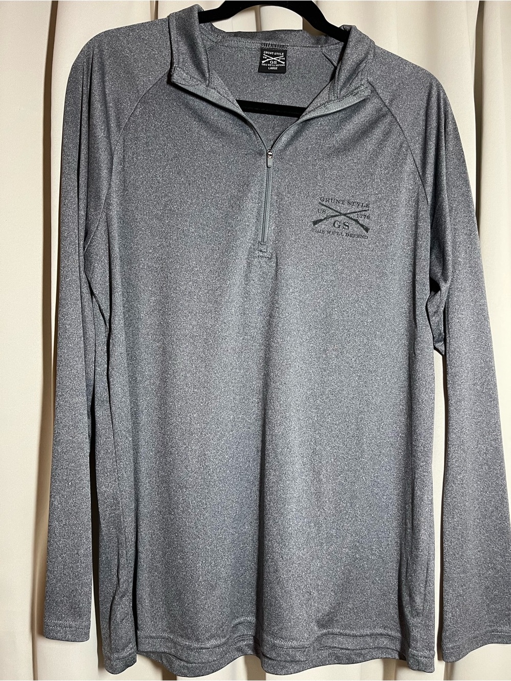 Grunt Style Men's Heather Gray Quarter-Zip Sweater